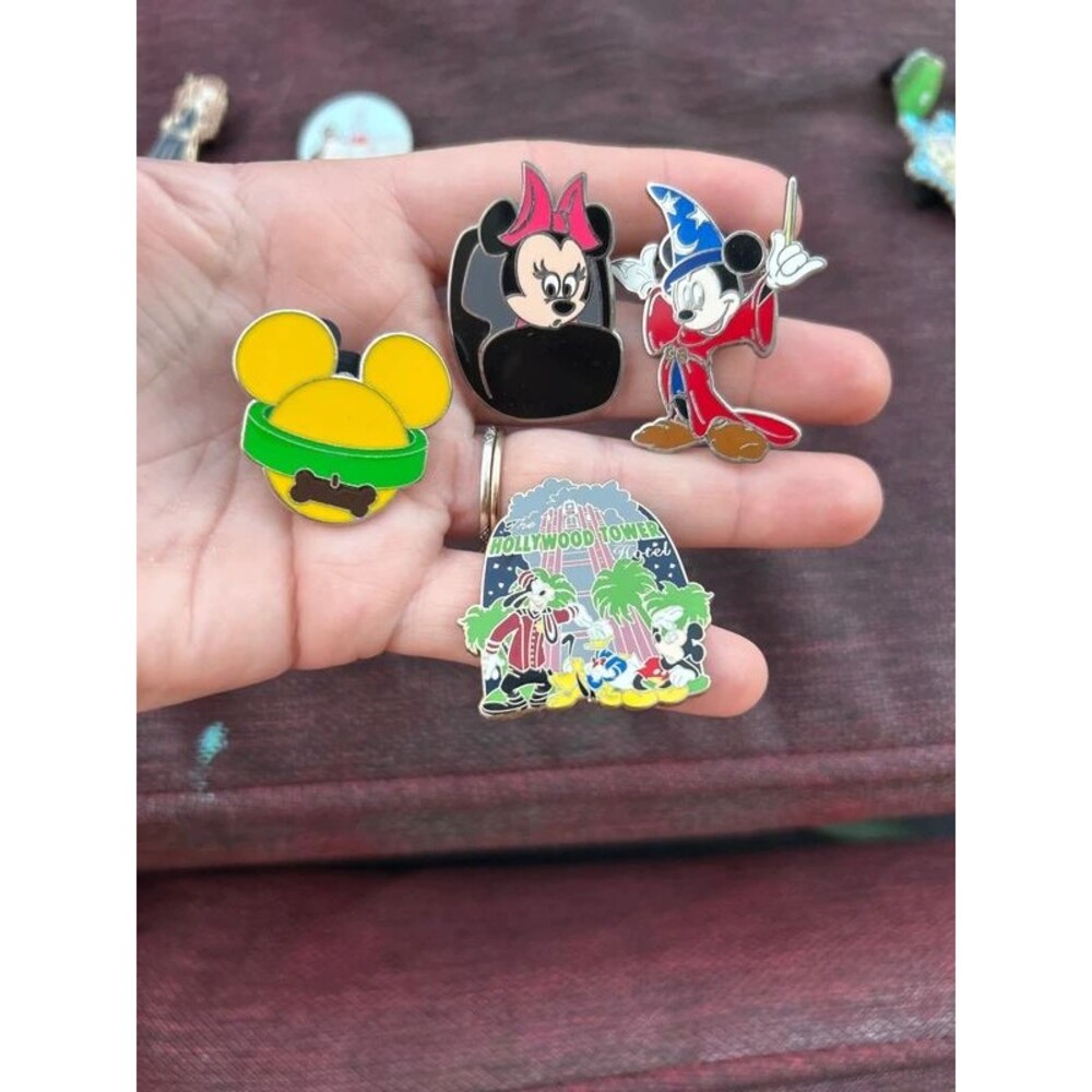 Disney Pins Lot Sorcerer Mickey Fantasia Minnie Magician Tower Of Terror Pluto
